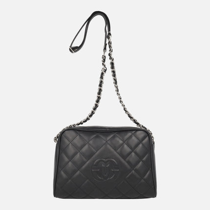 Quilted leather crossbody bags with combined chain handle