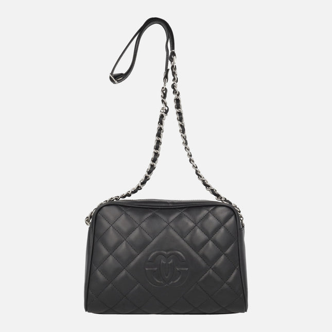 Bolsos bandolera de piel guateados con asa combinada con cadena