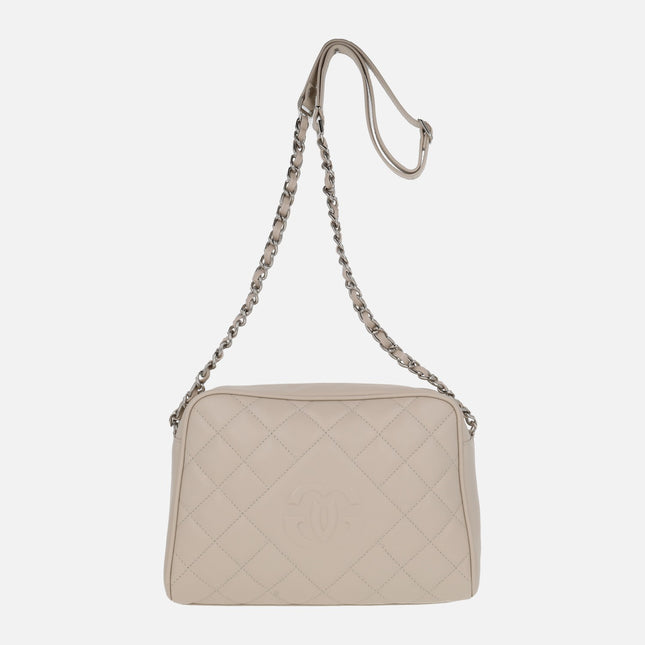Bolsos bandolera de piel guateados con asa combinada con cadena