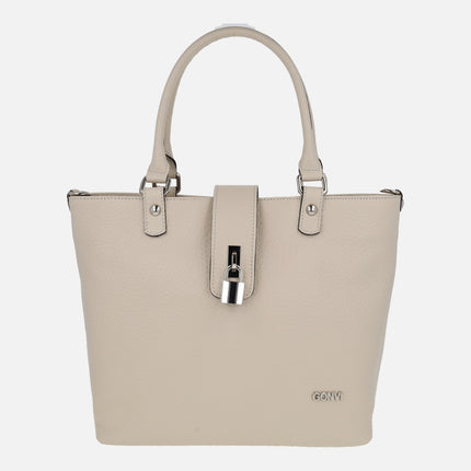 Leather bags with handles and shoulder strap