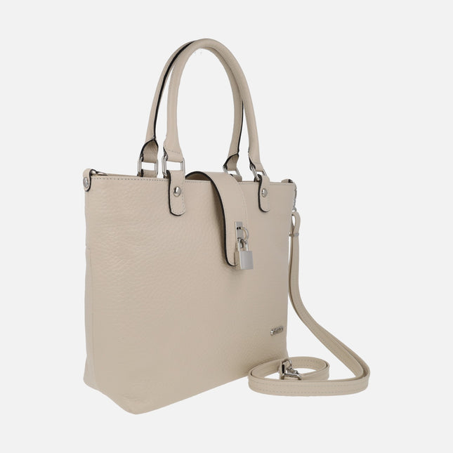 Bolsos de piel con asas de mano y bandolera