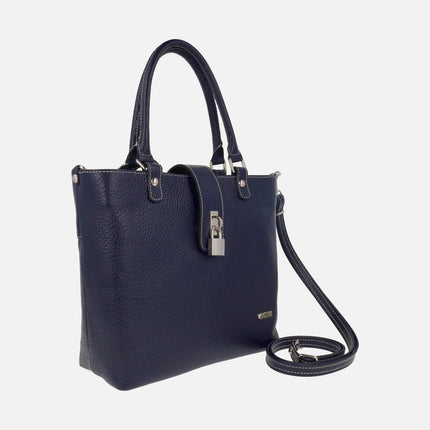 Leather bags with handles and shoulder strap