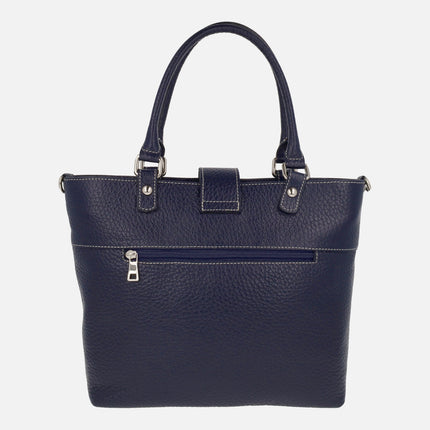 Leather bags with handles and shoulder strap