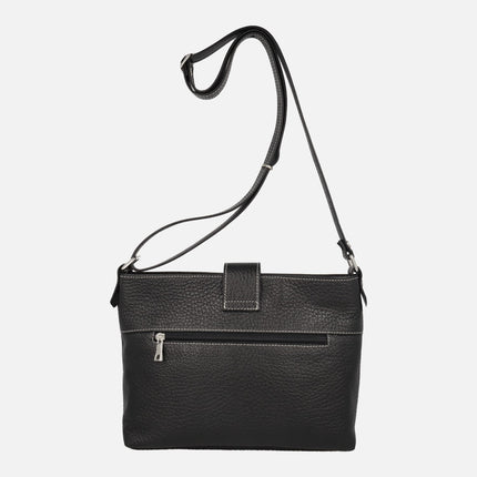 Leather crossbody bags with padlock decoration