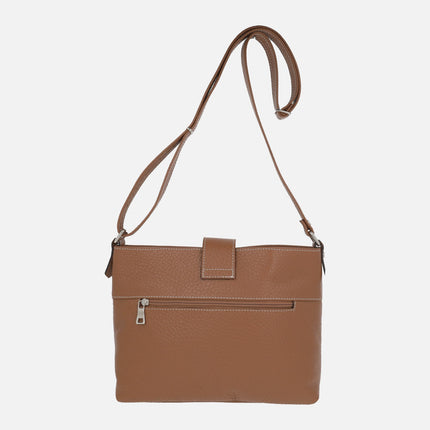 Leather crossbody bags with padlock decoration