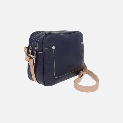 Gonvi leather shoulder bags with double compartment