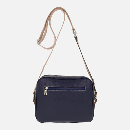 Gonvi leather shoulder bags with double compartment