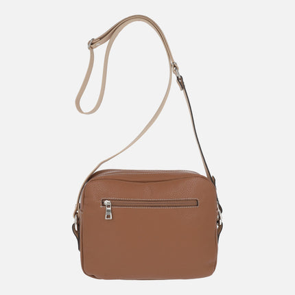 Gonvi leather shoulder bags with double compartment