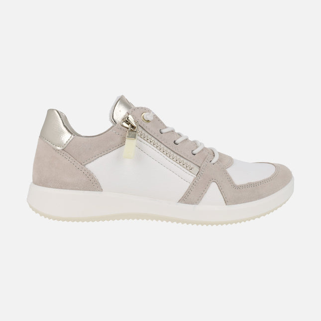 Zapatos deportivos combinados con cordones elásticos y cremallera