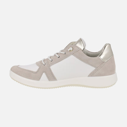 Zapatos deportivos combinados con cordones elásticos y cremallera