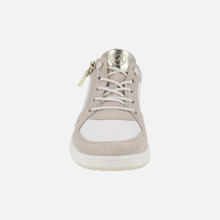 Zapatos deportivos combinados con cordones elásticos y cremallera