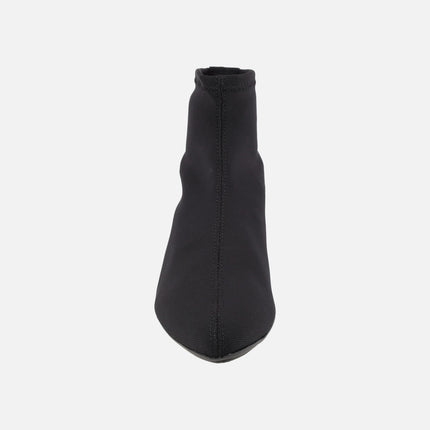 Botines negros en tejido elástico con tacón bajo