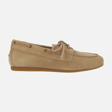 Women's suede leather boating shoes Abby