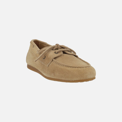Women's suede leather boating shoes Abby
