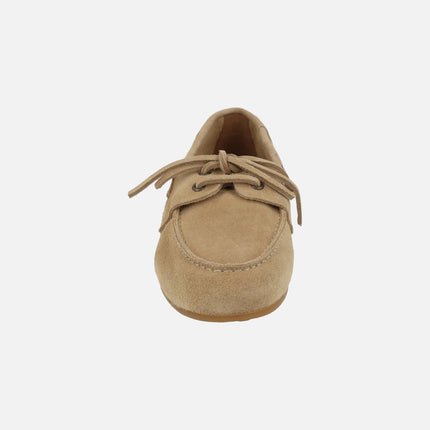 Women's suede leather boating shoes Abby