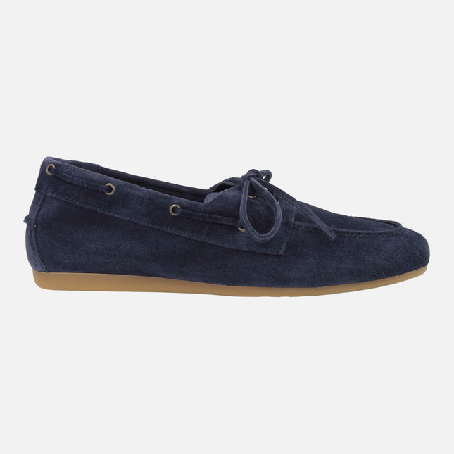 Zapatos náuticos para mujer en piel serraje Abby