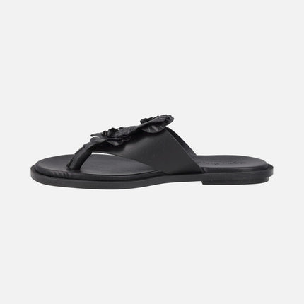 Sandalias planas Bari en piel negra