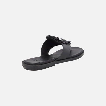 Sandalias planas Bari en piel negra