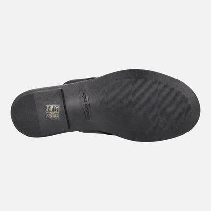 Sandalias planas Bari en piel negra