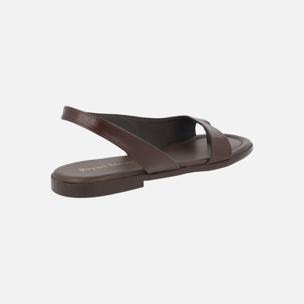 Sandalias planas de piel con pieza para dedo Salma