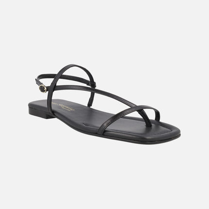 Sandalias planas de piel con tiras finas Siena