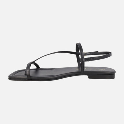 Sandalias planas de piel con tiras finas Siena