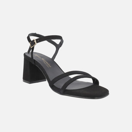Habana heeled sandals in suede Black