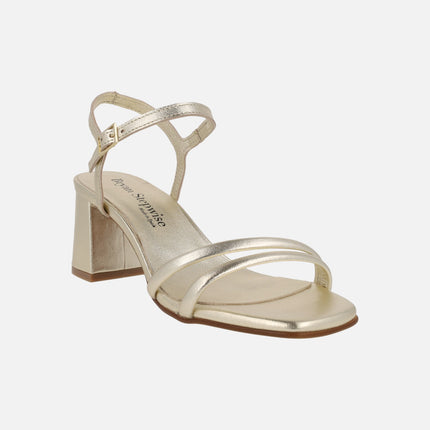 Habana heeled sandals in metallic gold
