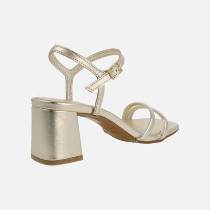 Habana heeled sandals in metallic gold