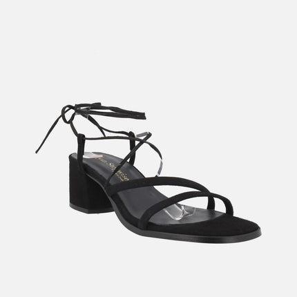 Sandalias de tacón Grecia con cintas para atar