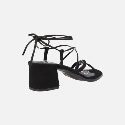 Sandalias de tacón Grecia con cintas para atar