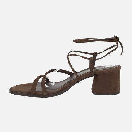 Sandalias de tacón Grecia con cintas para atar