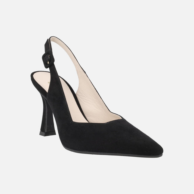 Modern high-heeled slingback pumps