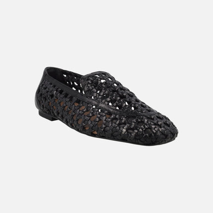 Flat loafers in braided leather BAIX_CRF