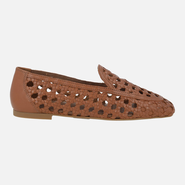 Mocasines planos en piel trenzada BAIX_CRF