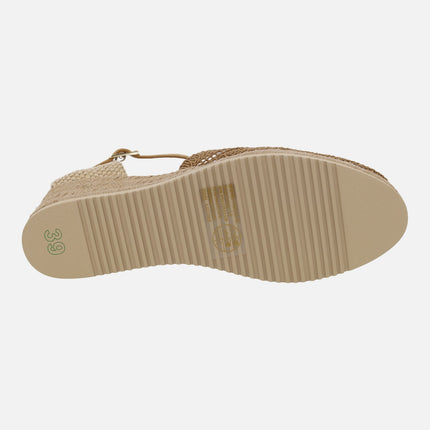 Ceuta espadrilles with flower embroidered upper and ankle bracelet