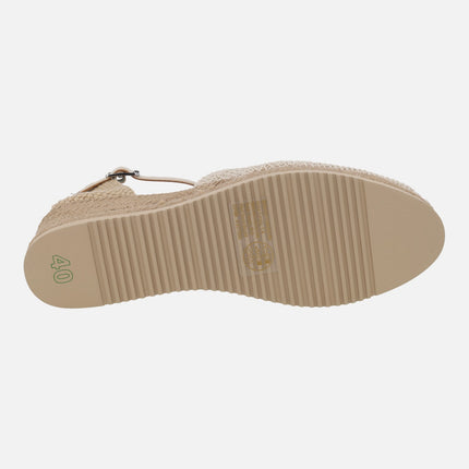 Ceuta espadrilles with flower embroidered upper and ankle bracelet