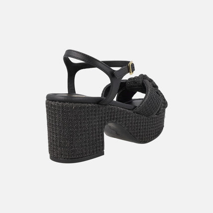 Kasidi sandals in raffia fabric with knot detail