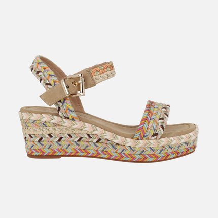 Multicolored espadrilles with ankle bracelet