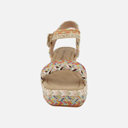 Multicolored espadrilles with ankle bracelet