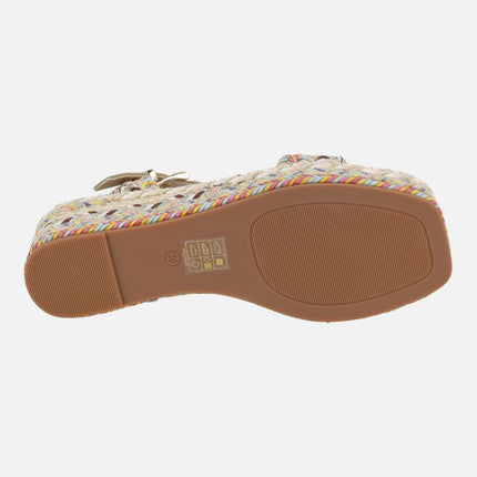 Multicolored espadrilles with ankle bracelet