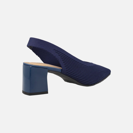 Zapatos de salon destalonados en tejido lycra con tacón medio