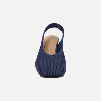 Zapatos de salon destalonados en tejido lycra con tacón medio