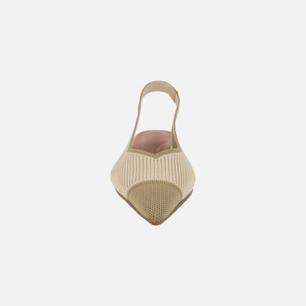 Slingback ballerinas in cream combined two-tone fabric