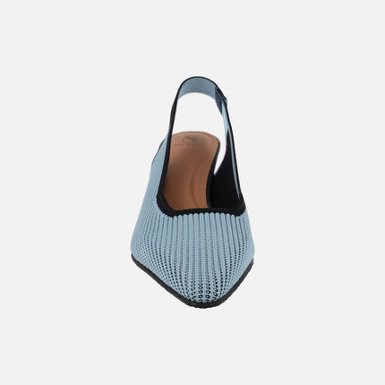 Slingback pumps in light blue and black combination