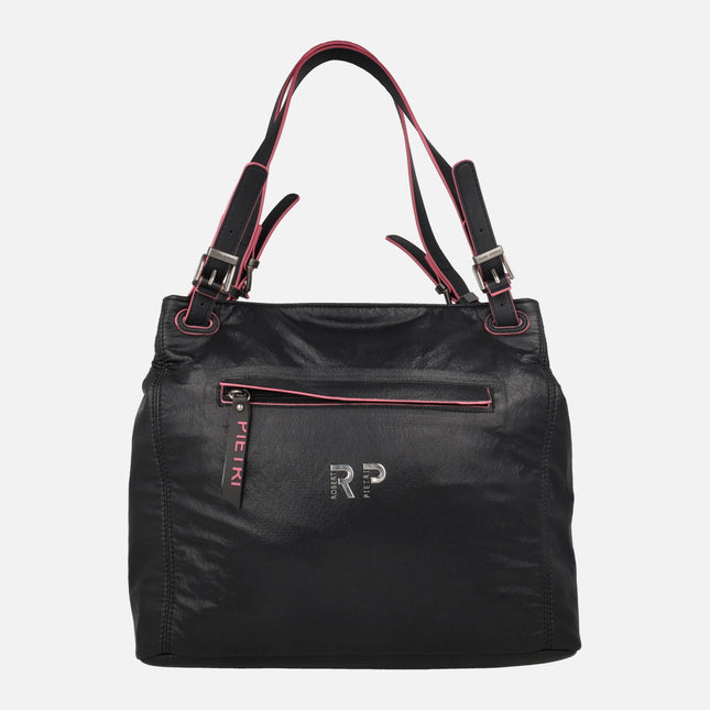 Bolsos de dos asas para hombro en combinado negro