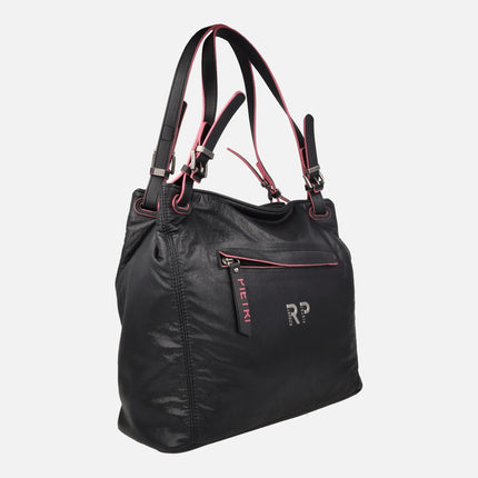 Shoulder bags with two handles in Black combination