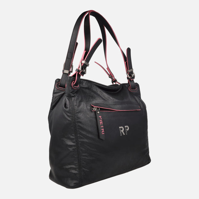 Bolsos de dos asas para hombro en combinado negro