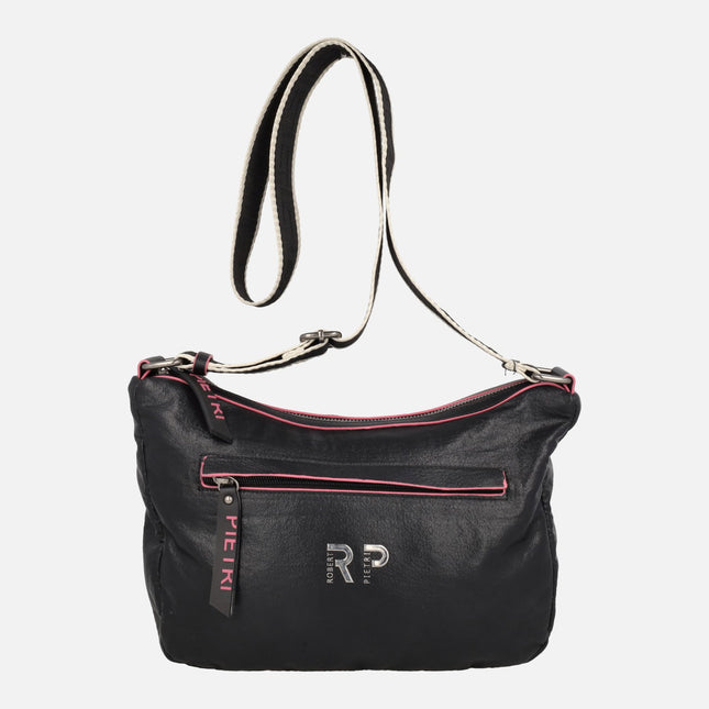 Bolsos bandolera con asa ajustable y detalles en fucsia
