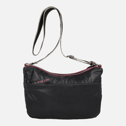 Shoulder bags with adjustable handle and fuchsia details